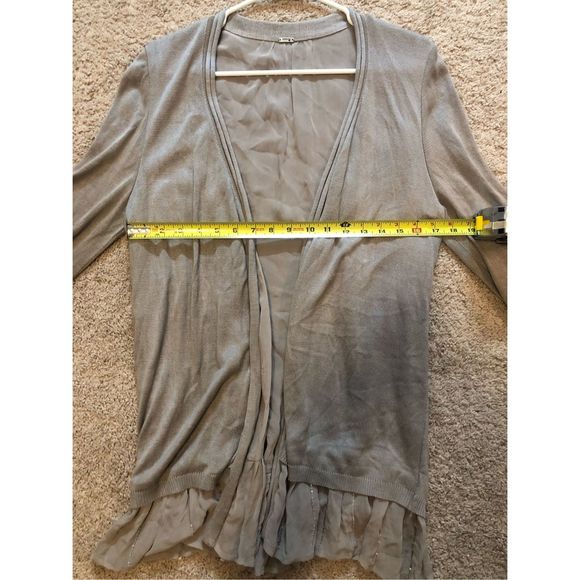 Chan Luu TAN Beaded Cardigan Sweater, Size Large, MSRP $248 - Picture 11 of 12